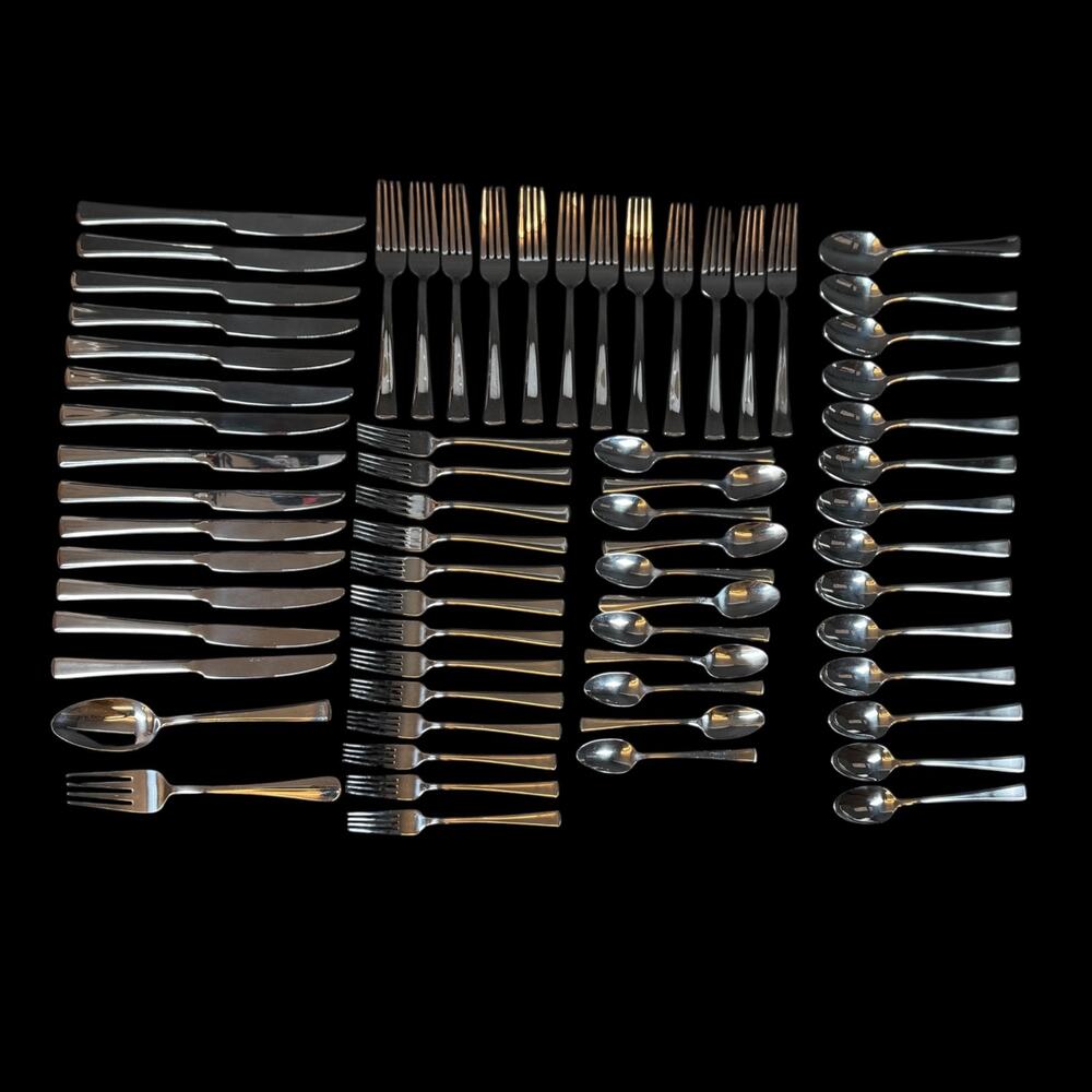 Lot of 66 Oneida Stainless Steel Flatware spoon fork knife